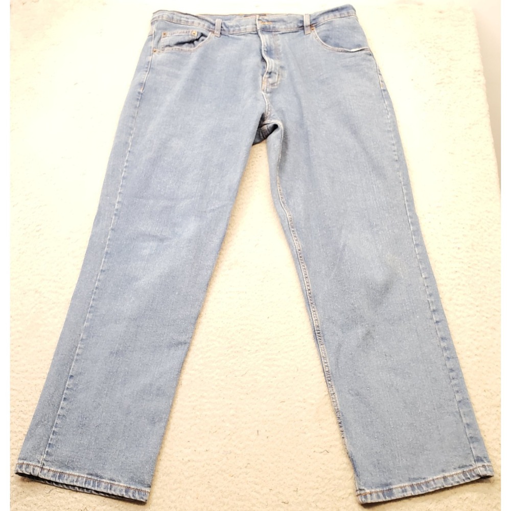 Architect Straight Jeans Mens 36x32‎ Blue Denim Stretch Regular Fit Medium Wash